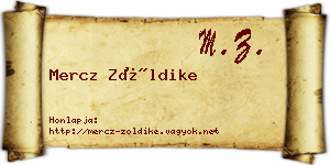 Mercz Zöldike névjegykártya